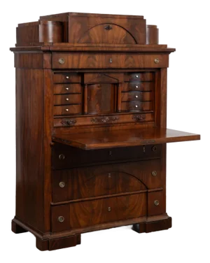 19th Century Danish Biedermeier Mahogany Secretary Bureau