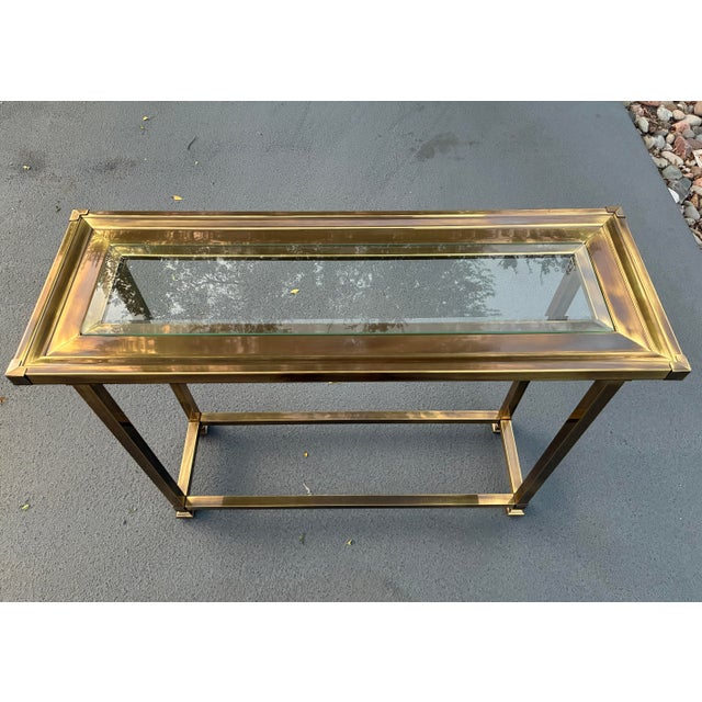 Brass Picture Frame Console Table From Mastercraft For Sale - Image 9 of 12