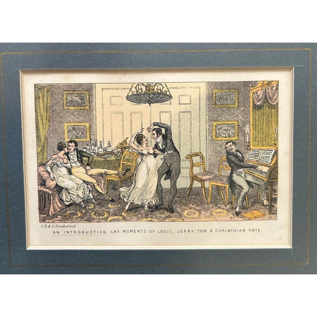 Illustration Set of 10 Framed English Original Cruikshank Engravings - Life in London For Sale - Image 3 of 11