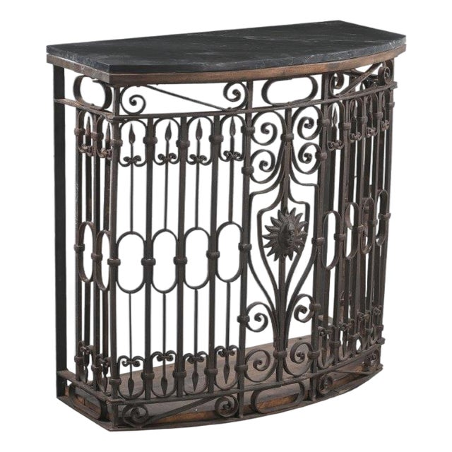 Antique Indian Cast-Iron Balcony Front Console Table For Sale