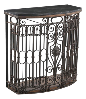 Antique Indian Cast-Iron Balcony Front Console Table