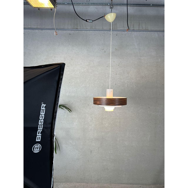 Vintage Pendant Lamp in Metal and Opaline, 1970s For Sale - Image 10 of 11