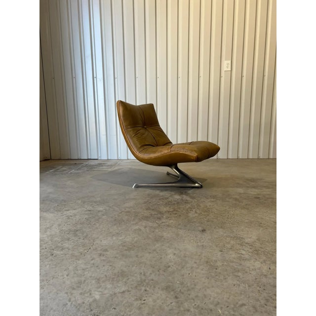 Animal Skin Rare Early Production 'Unicorn' Leather Lounge Chair by Vladimir Kagan, C 1960s For Sale - Image 7 of 17