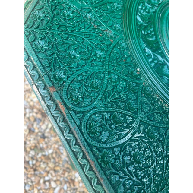 Wood Painted Carved Indian Table For Sale - Image 7 of 8