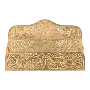 Tiffany Studios New York Zodiac Pattern Bronze Doré Letter Rack