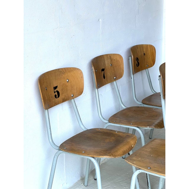 Vintage School Chairs, 1970s, Set of 6 For Sale - Image 11 of 18