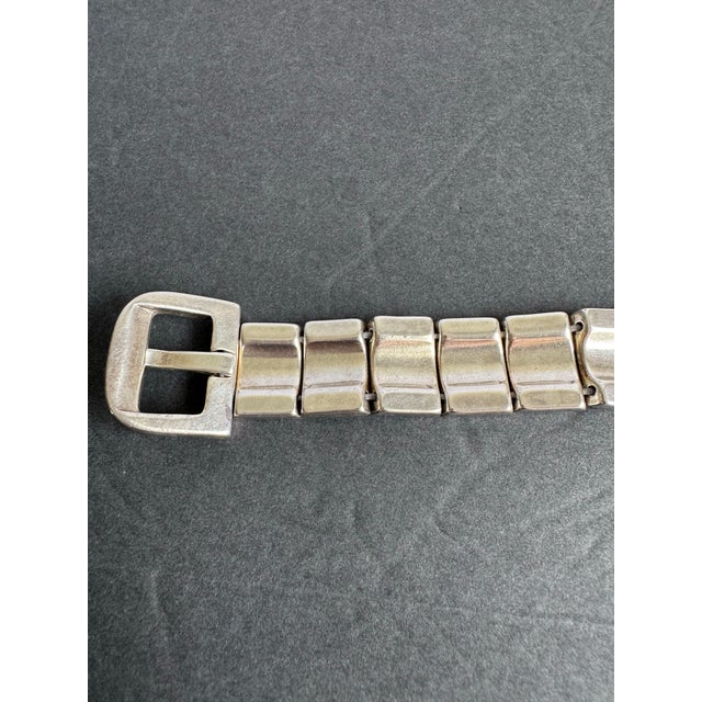 Uno De 50 Belt Buckle Bracelet Chunky Sterling Silver Plated Rare Retired For Sale - Image 11 of 12