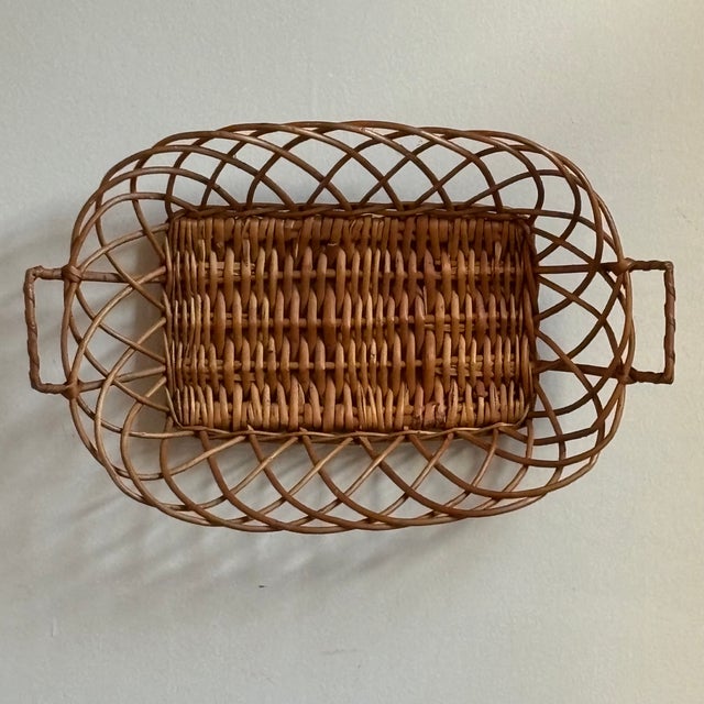 Mid-20th Century Mediterranean-Style Open Weave Serving Basket, Portugal For Sale - Image 11 of 12