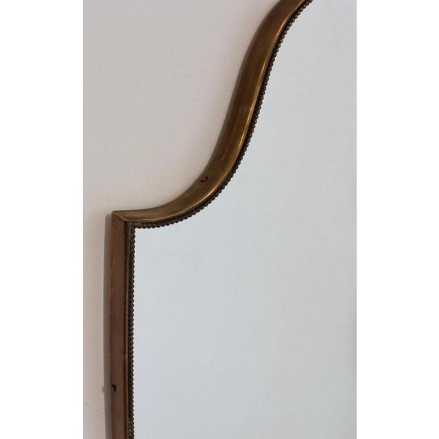 Mid-Century Italian Wall Mirror with Brass Frame and Beading, 1960s For Sale - Image 12 of 16