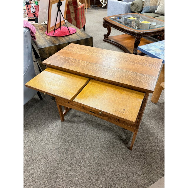Antique Oak Index Card Size Us Treasury Dept. Cabinet Table For Sale In Denver - Image 6 of 15