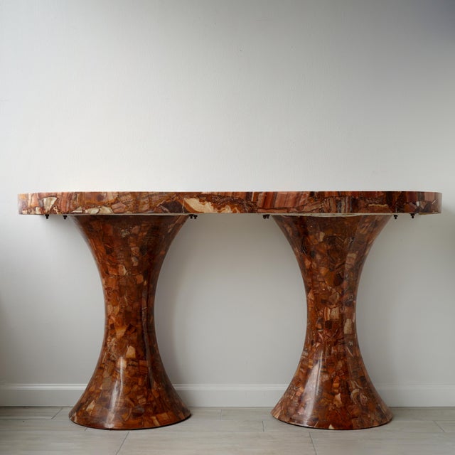 Muller's of Mexico Onyx Double Pedestal Console Table, 1960s For Sale - Image 10 of 14