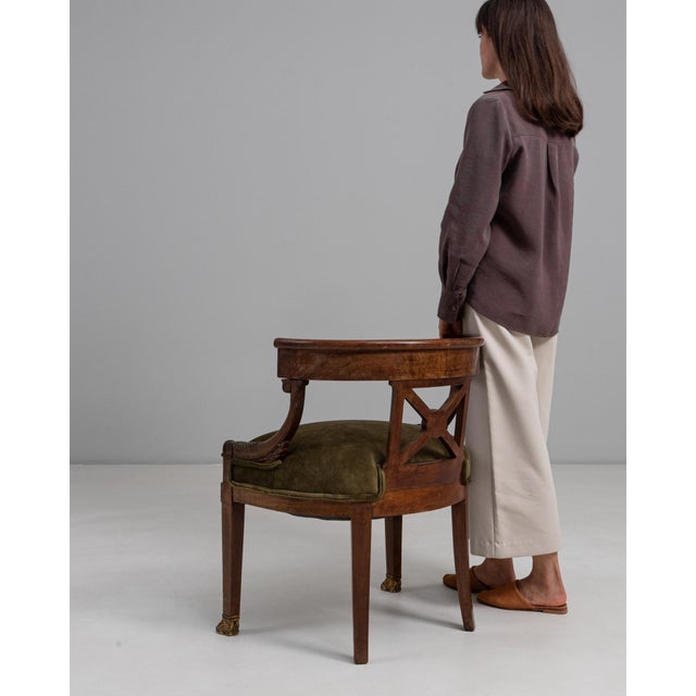 19th Century French Empire Style Tub Chair In Original Patina For Sale - Image 4 of 18