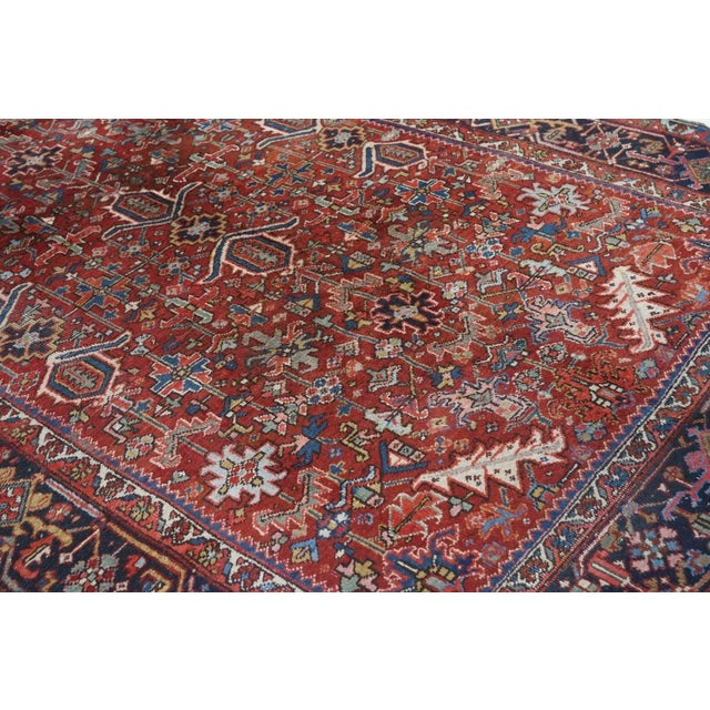 Red Vintage Heriz Rug 7'5'' x 10'6'' For Sale - Image 8 of 11