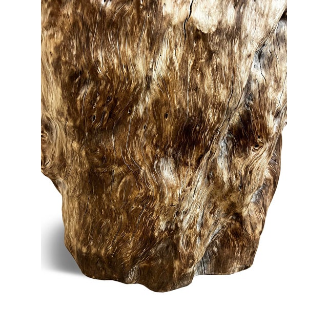 Burn Wash Vintage Lychee Stump Side Table For Sale In Los Angeles - Image 6 of 7