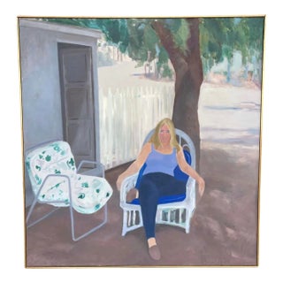 Mid 20th Century Pat Berger Impressionist Oil Painting “Shady Lady” For Sale