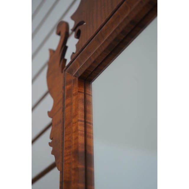 Tiger Maple Chippendale Style Wall Mirror For Sale - Image 4 of 11