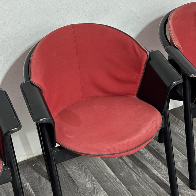 Modern Chairs in Lacquered Wood and Fabric from Pozzi & Verga, 1970s, Set of 4 For Sale - Image 17 of 18