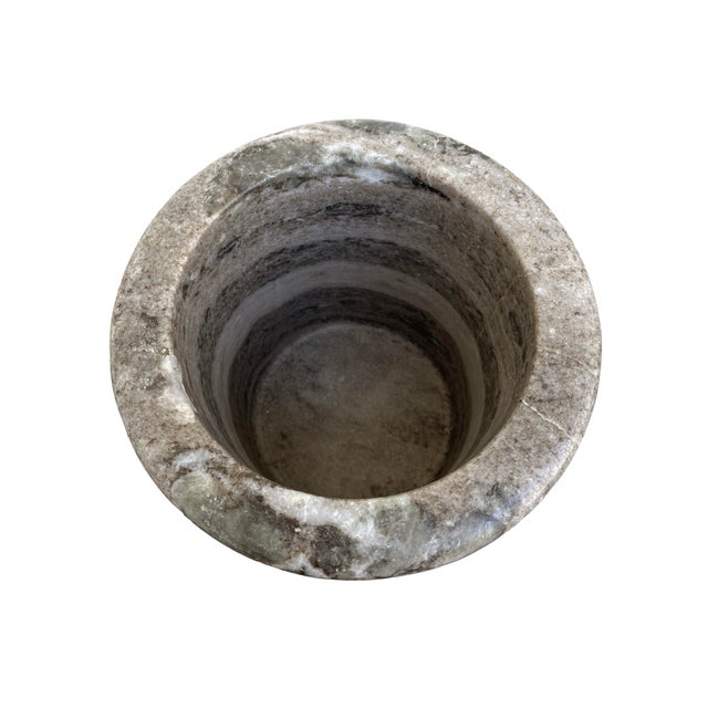 Gray Marble Vase With Beautiful Greige Tones For Sale - Image 8 of 8