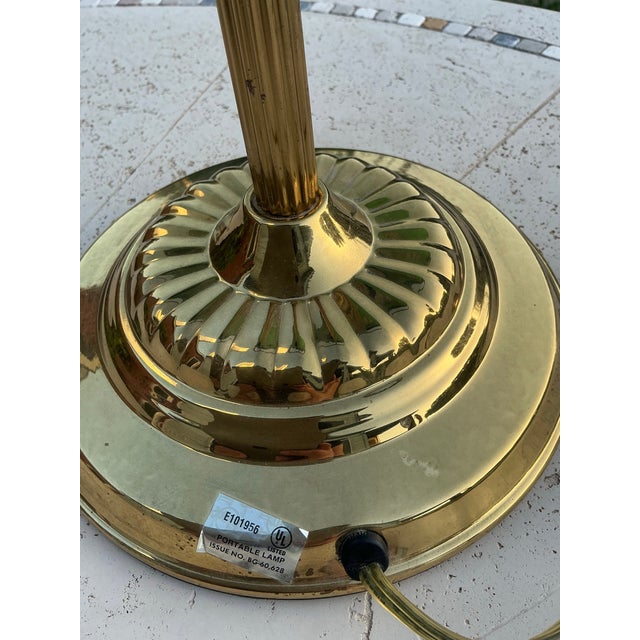 Vintage Bankers Desk With Green Glass Shade For Sale In Dallas - Image 6 of 10