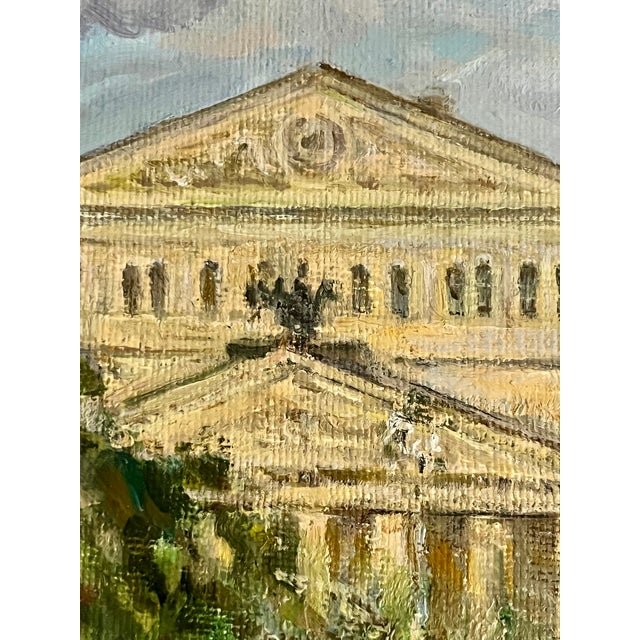Vintage Impressionist Oil Painting of Bolshoi Theatre in Gilt Frame | Impressionist Street Scene | Signed Original For Sale - Image 13 of 14