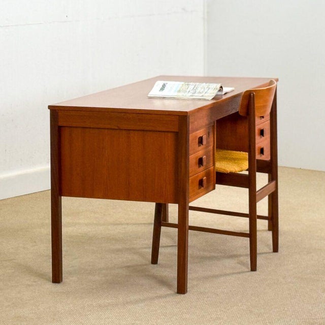 Wood Mid-Century Modern Danish Teak Desk from Dominos Møbler, Denmark, 1960s For Sale - Image 7 of 16