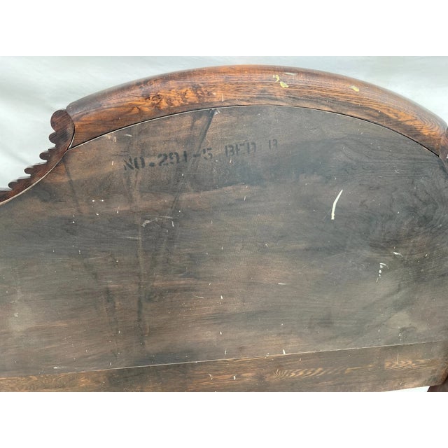Gorgeous Antique Renaissance Revival Headboard, Footboard Full Size Carved Oak For Sale - Image 12 of 12