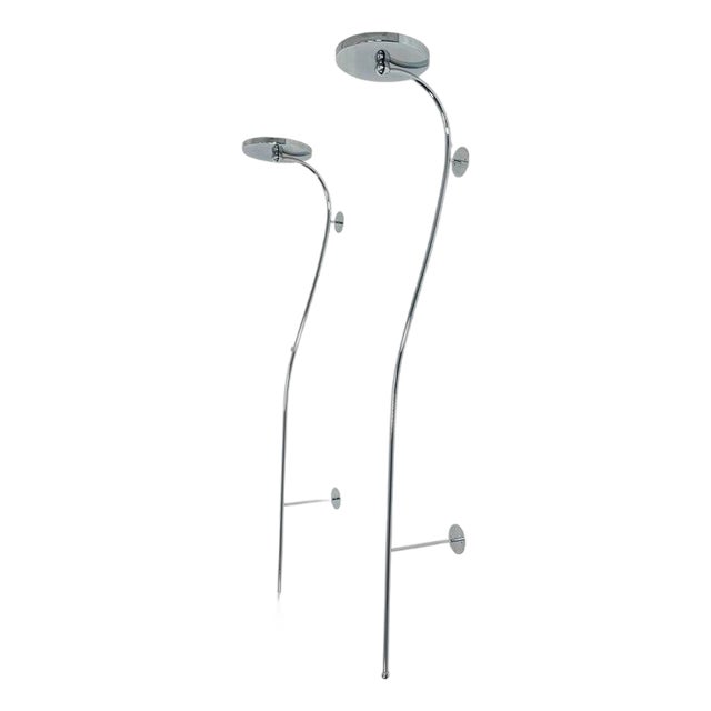 Pair of “Ionico” Chrome Wall Shelves by Vg New Trend, Italy For Sale