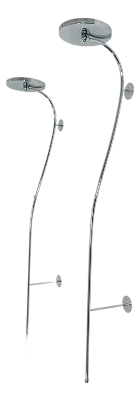 Pair of “Ionico” Chrome Wall Shelves by Vg New Trend, Italy