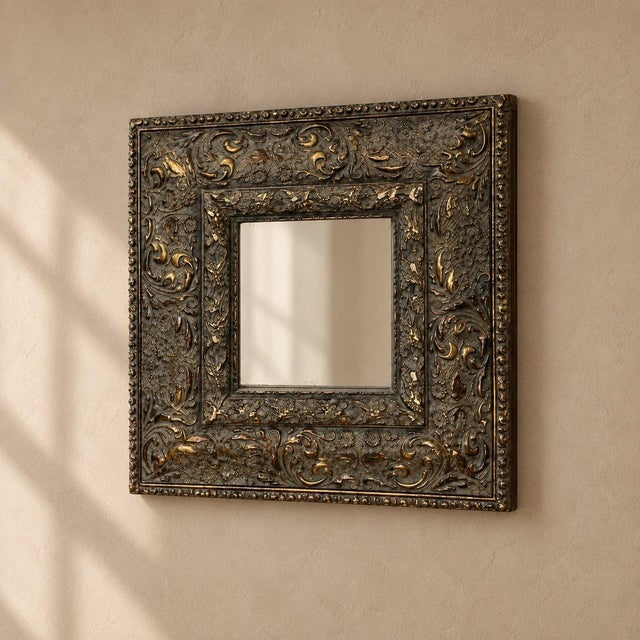 Late 19th Century Vintage Italian-Bronze Ornate Mirror For Sale - Image 5 of 5