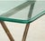 Mid-Century Modern Vintage Hollywood Regency Faux Bamboo Console Brass Metal Table With Glass Top and X Base For Sale - Image 3 of 5