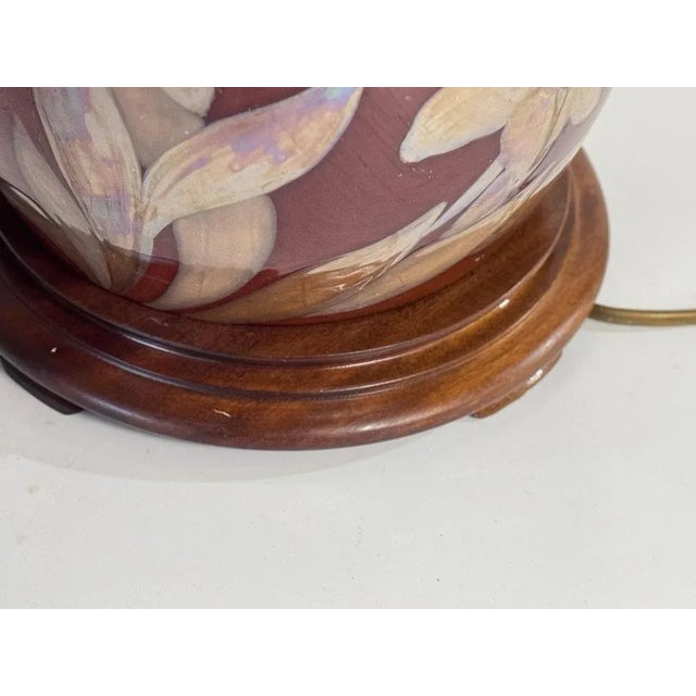 1970s Table Lamp in Ceramic and Wood, France, 1970s For Sale - Image 5 of 10