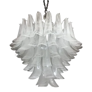 Murano Style Glass Sella Chandelier with Kromo Metal Frame