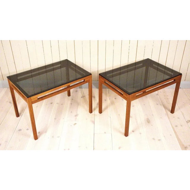 Swedish Teak and Glass Side Tables, 1960s, Set of 2 For Sale - Image 3 of 13