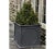 A square planter of Fiber Clay Composite in a lead lite finish. Available in multiple sizes or as a set of four.