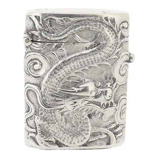 Antique Wang Hing Chinese Export Silver Vesta or Matchsafe For Sale