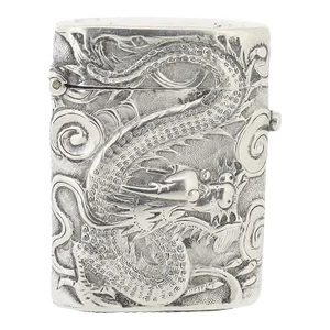 Antique Wang Hing Chinese Export Silver Vesta or Matchsafe