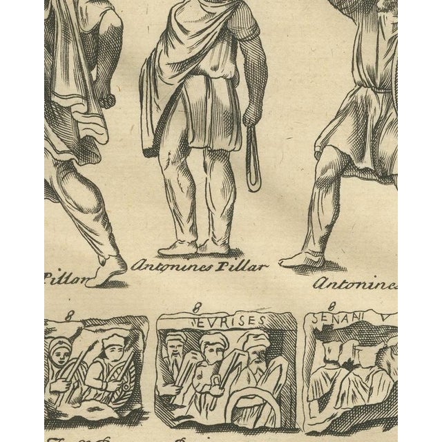 Montfaucon, Barbarian Warriors of the Antonine Column, Helmets and Gems, 1722, Engraving For Sale - Image 4 of 8
