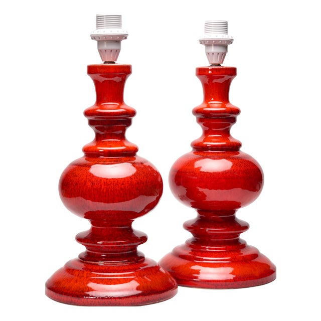 Ceramic Table Lamps, Germany, 1960s, Set of 2 For Sale
