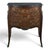 Black Louis Xv Style Bombé Commode in Floral Marquetry with Black Marble Top For Sale - Image 8 of 8