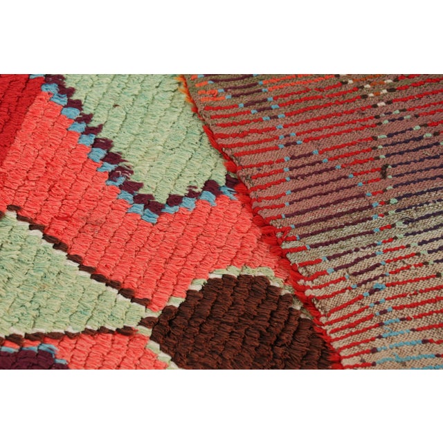 Textile Vintage Moroccan Rug in Red With Multicolor Diamond Medallions | Rug & Kilim For Sale - Image 7 of 7
