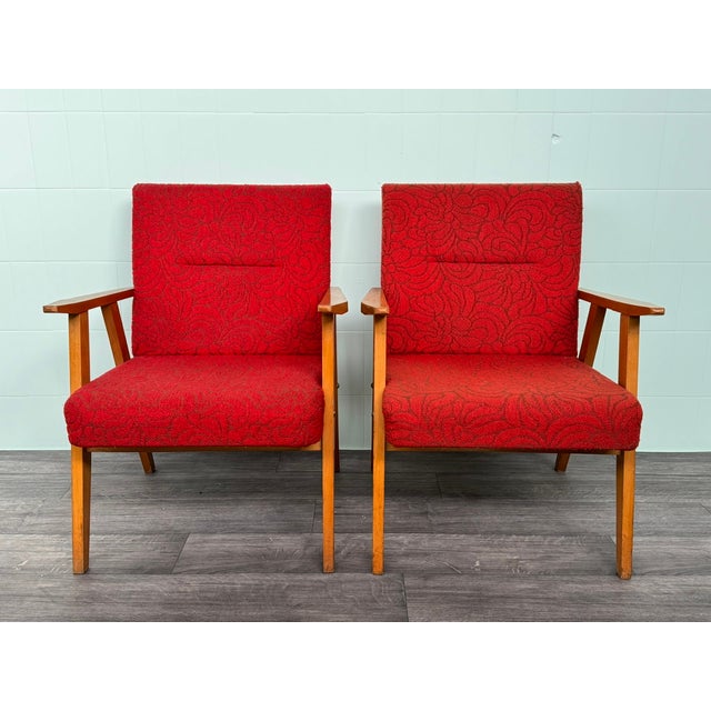 Mid-Century Modern Vintage Italian Armchairs, 1950s, Set of 2 For Sale - Image 3 of 10