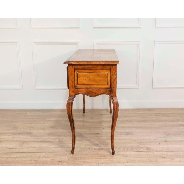Provençal Walnut Console Table with Two Drawers, Louis XV Style, 20th Century For Sale - Image 9 of 11