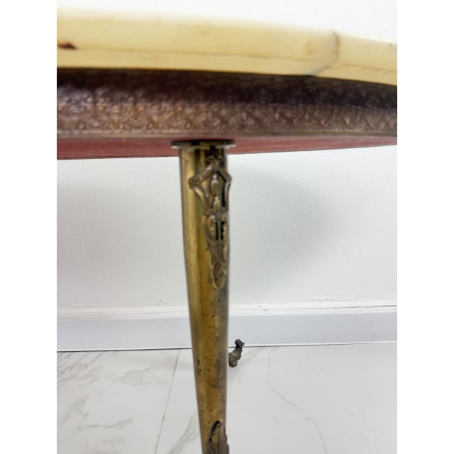 Oval Coffee Table with Marble Top, 1950s For Sale - Image 9 of 13