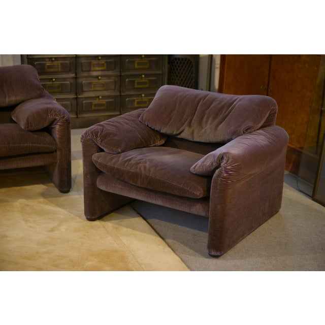 First Edition Maralunga 3-Seater Sofa and Lounge Chairs by Vico Magistretti for Cassina, 1973, Set of 3 For Sale - Image 15 of 17