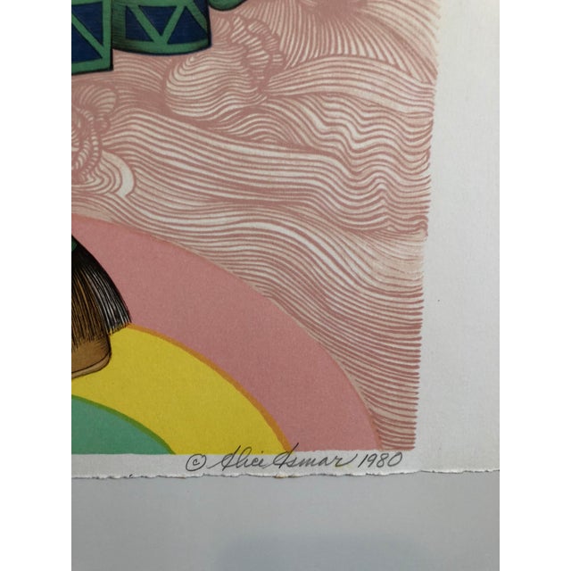 Contemporary Alice Asmar, Rainbow Dancer, Native American Indian Lithograph California Woman Artist, 1980 For Sale - Image 3 of 7