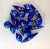 These are lovely in their bright Royal Blue with gold holly berries and leaves accents. They are petite to small in size...