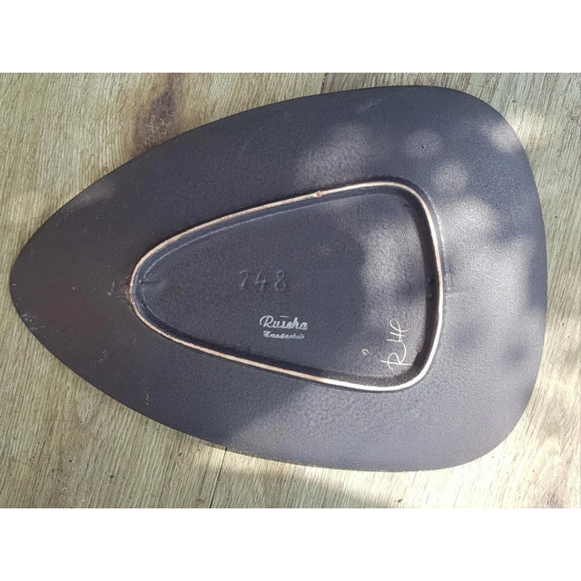 Mid-Century Modern Wall Plates with Herons by A. Kiechle for Ruscha, 1950s, Set of 3 For Sale - Image 3 of 6