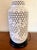 Vintage Blanc de Chine reticulated porcelain ginger jar table lamp featuring a geometric fretwork pattern with cherry...