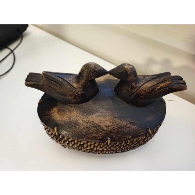 Wooden Box with Two Birds on Top, 1960s For Sale - Image 3 of 8
