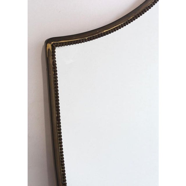 Mid-Century Modern Italian Wall Mirror with Beaded Brass Frame by Gio Ponti, 1950s For Sale - Image 6 of 15
